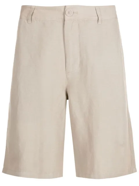 Armani Exchange straight-leg linen bermuda shorts Neutrals 8NZS67ZNFNZ