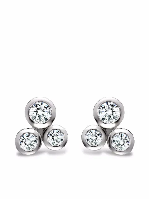 Pragnell 18kt white gold Bubbles diamond stud earrings Silver F0006