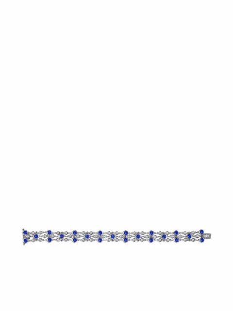 Pragnell 18kt white gold Bubbles sapphire and diamond three-row bracelet Silver F0044
