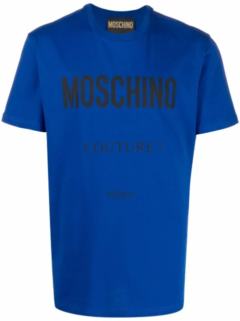 Moschino logo-print T-shirt Blue A07070241