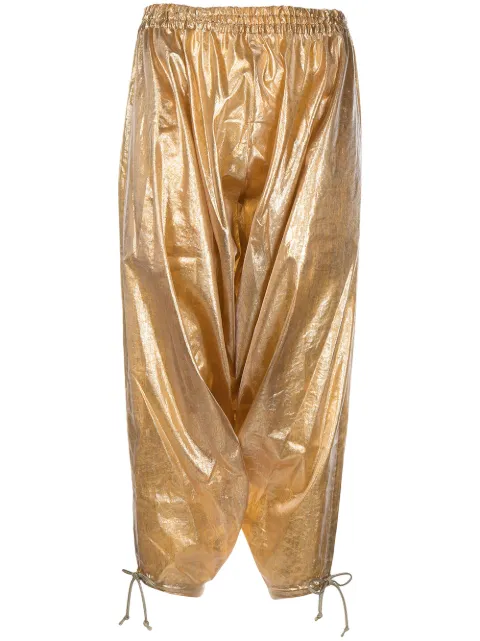 Junya Watanabe cropped drop-crotch trousers Gold JIP019051