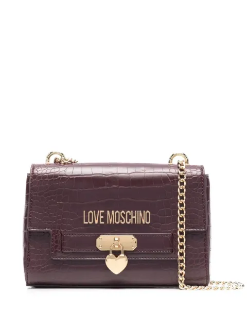 Love Moschino crocodile-effect shoulder bag Purple JC4070PP1FLF0