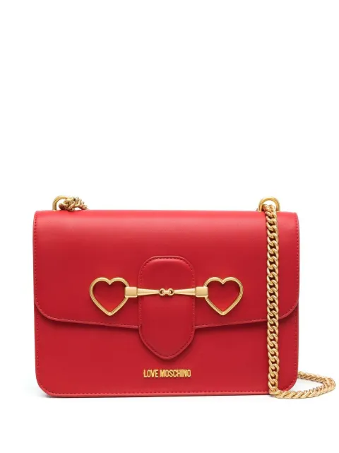 Love Moschino heart-motif chain-strap shoulder bag Red JC4075PP1FLC0