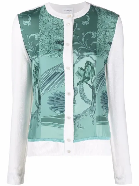 Ferragamo floral-print buttoned cardigan White 751978