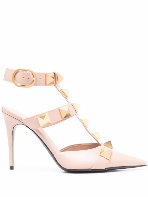 Valentino Garavani Roman Stud pointed pumps Pink WS0DN9ZWM