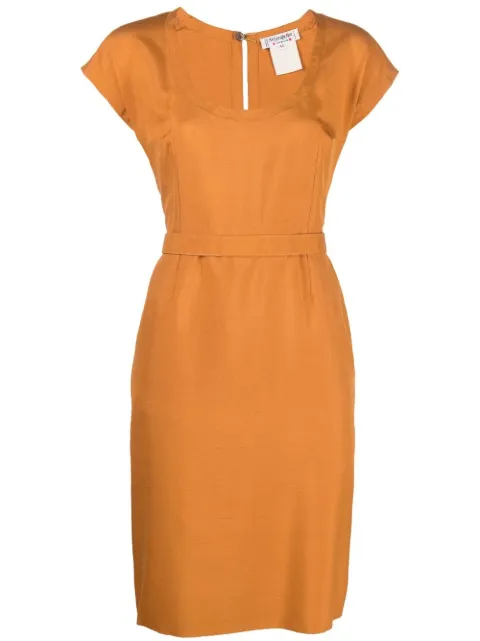 Saint Laurent Pre-Owned 1980s scoop-neck silk dress Orange YVSA600HC