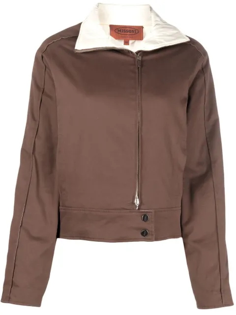 Missoni Pre-Owned 2000s high-neck track jacket Brown MIS350CG