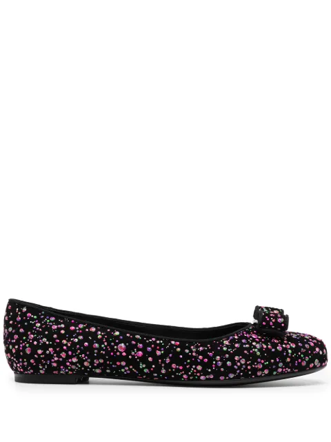 Ferragamo Varina leather ballerina shoes Black 750500
