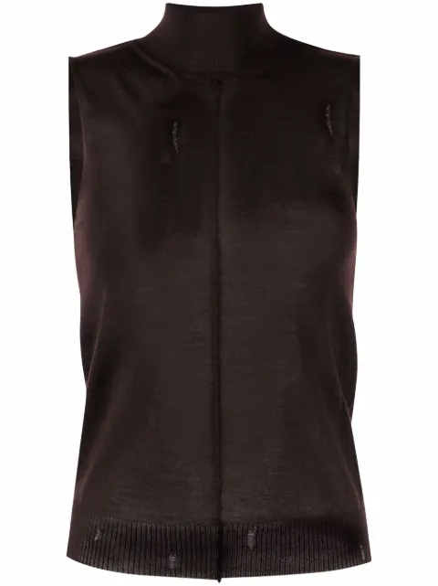 AMIRI high neck cashmere vest Brown PS22WKL022