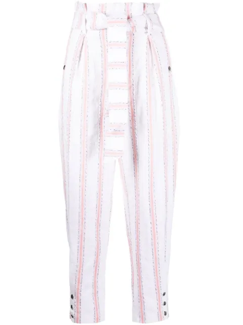 IRO Rula striped-leg trousers White WM23RULA