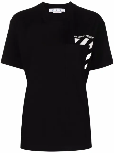 Off-White 'Jersey' print short-sleeve T-shirt Black OWAA102C99JER0011001