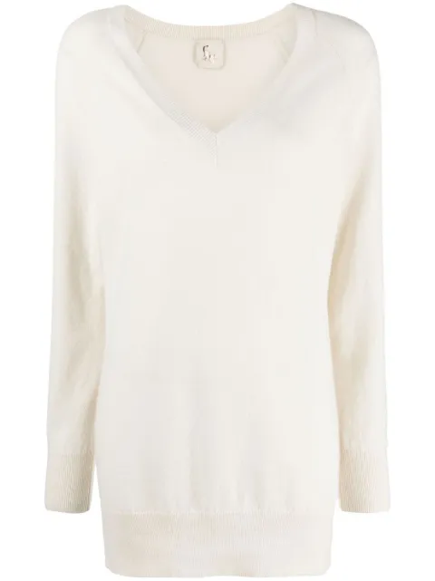 PAULA V-neck cashmere jumper Neutrals 21CASHPAULA7