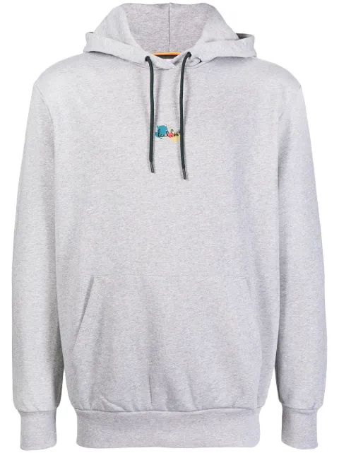 Paul Smith paint-splatter logo-print hoodie Grey M1R180THP3094