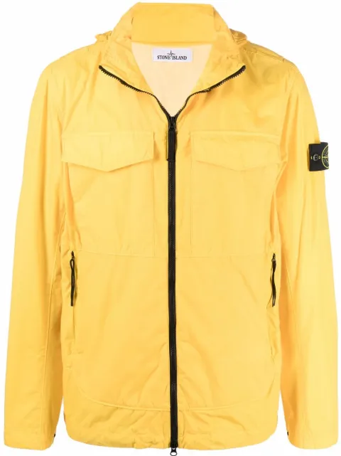 Stone Island Compass-patch zip-up jacket Yellow 761540532