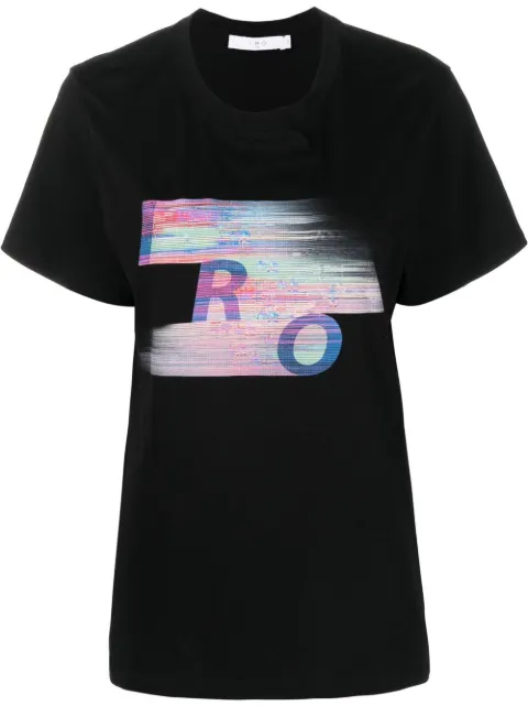 IRO graphic logo-print T-shirt Black WM19TELE