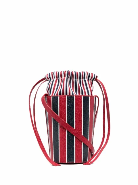 Thom Browne mini RWB-Stripe lining bucket bag Red FAP394AL0018