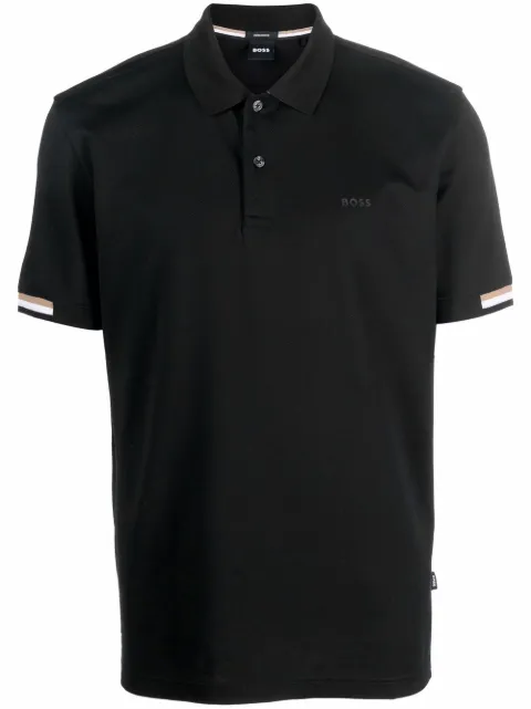 BOSS stripe-trimmed polo shirt Black 50467113
