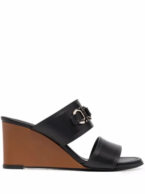 Ferragamo horsebit-detail open toe sandals Black 751083