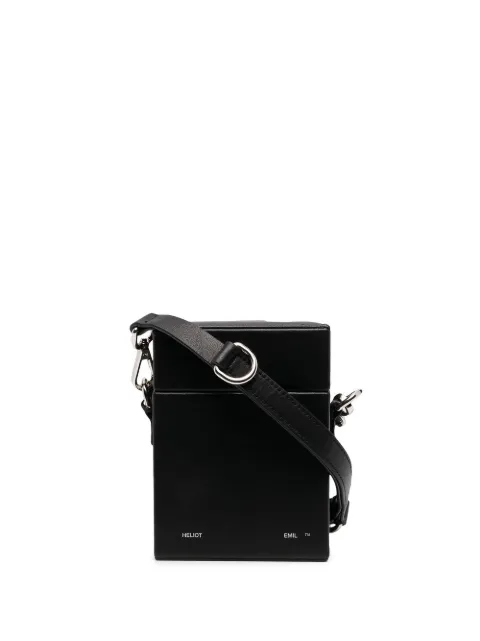 HELIOT EMIL leather-box messenger bag Black HE15003L12BLK01