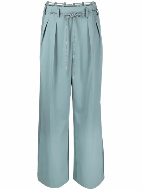 Andersson Bell rope detailing cropped trousers Blue APA517W
