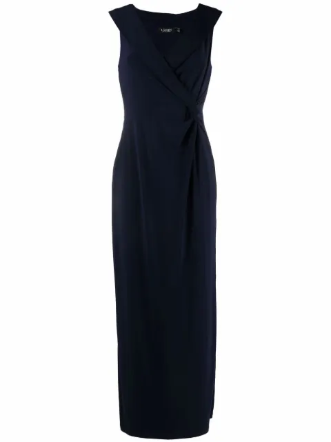 Lauren Ralph Lauren sleeveless pinched-waist maxi dress Blue 253863940