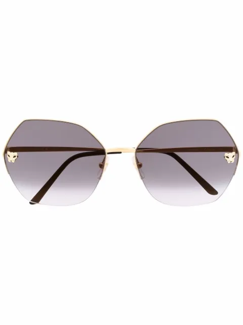 Cartier Eyewear geometric-frame gradient-lense sunglasses Gold CT0332S