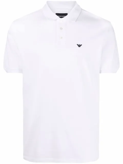 Emporio Armani logo-embroidered polo shirt White 8N1FQ21JTKZ