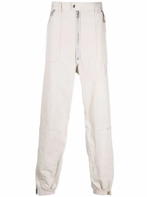 Maison MIHARA YASUHIRO side stripe-detail straight-leg trousers White A08PT043