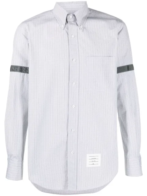 Thom Browne grosgrain-armband cotton shirt Grey MWL301AF0011