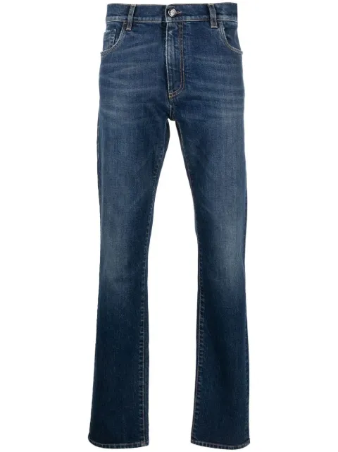 Billionaire logo-patch straight-cut jeans Blue IABCMDT2852BTE001N