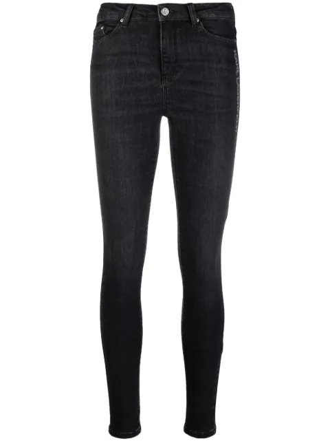 Karl Lagerfeld logo-print skinny jeans Black 225W1103D28