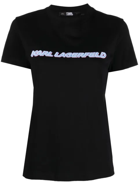 Karl Lagerfeld Future-print organic cotton T-shirt Black 225W1701999