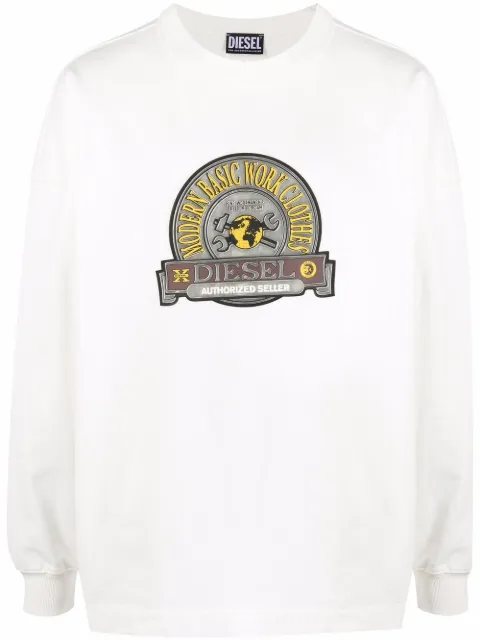 Diesel graphic-print cotton sweatshirt White A054070LEAG