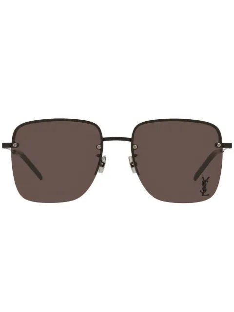 Saint Laurent Eyewear monogram square rimless sunglasses Black SL312M001