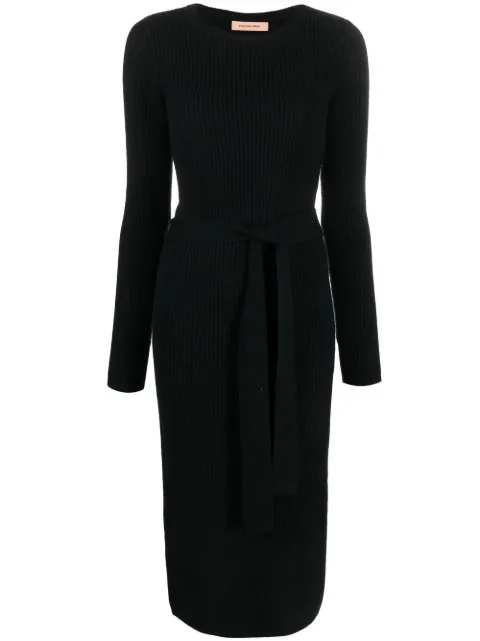 Yves Salomon ribbed-knit midi dress Black 21WYR50318MA62W