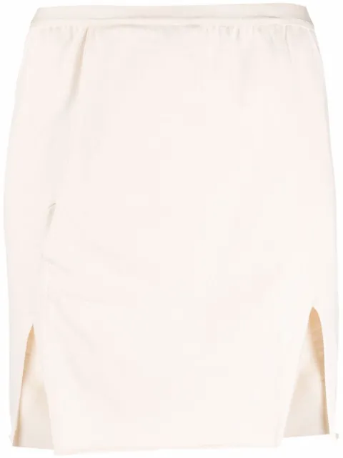 Rick Owens front-slit mini skirt Neutrals RP01B4348BA