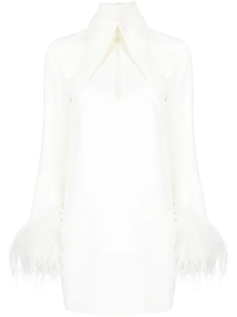 16Arlington Michelle feather-cuff minidress D038INFNT
