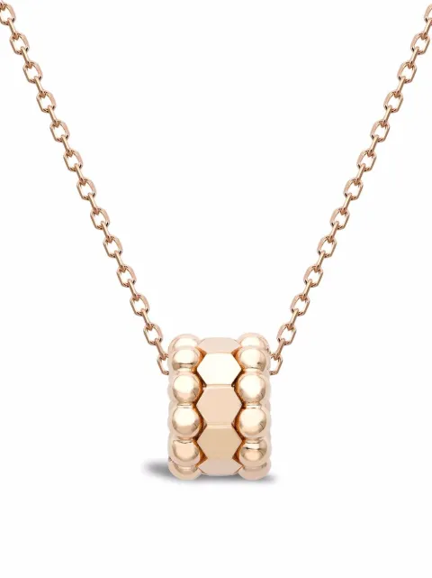 Pragnell 18kt yellow gold Bohemia three row hexagonal polished pendant necklace Pink CR1643