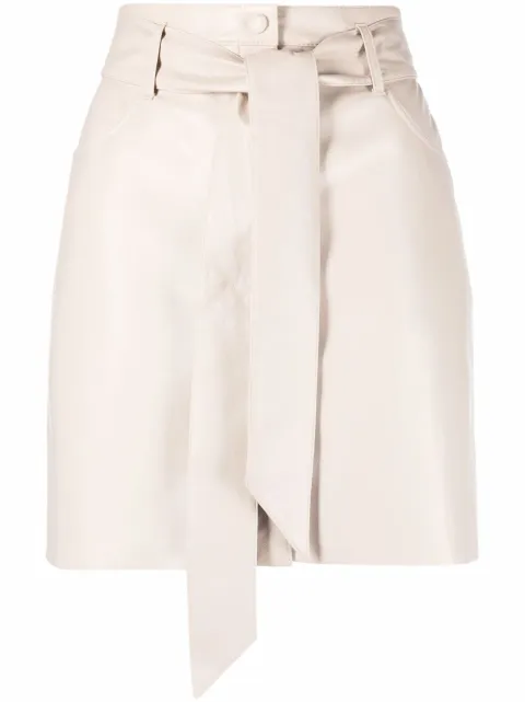 Nanushka A-line belted mini skirt Neutrals NW22CRSK00271