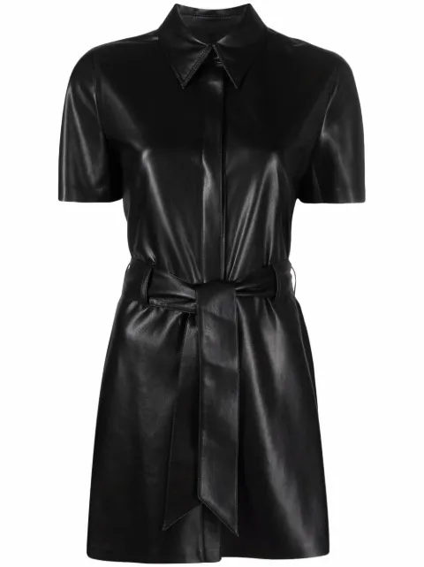 Nanushka belted mini shirt dress Black NW22CRDR00299