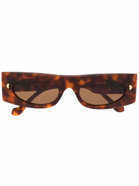 Nanushka tortoise rectangle-frame sunglasses Brown NW22PFSG01177