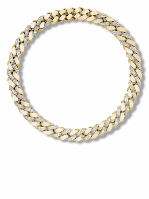 Pragnell 18kt yellow gold Cuba small chain diamond necklace Gold F0694
