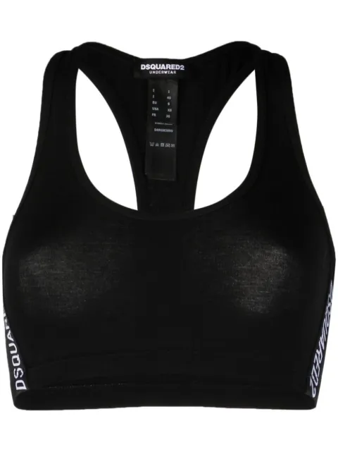 DSQUARED2 logo-tape sport bra Black D8RG83890ISA01