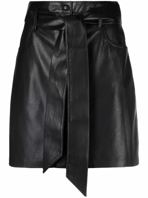 Nanushka A-line belted mini skirt Black NW22CRSK00299