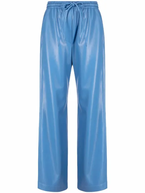 Nanushka faux-leather drawstring-waist trousers Blue NW22PFPA00353