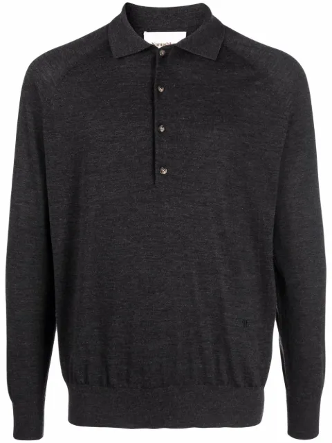 Nanushka wool long-sleeve polo shirt Grey NM22CRTP00597