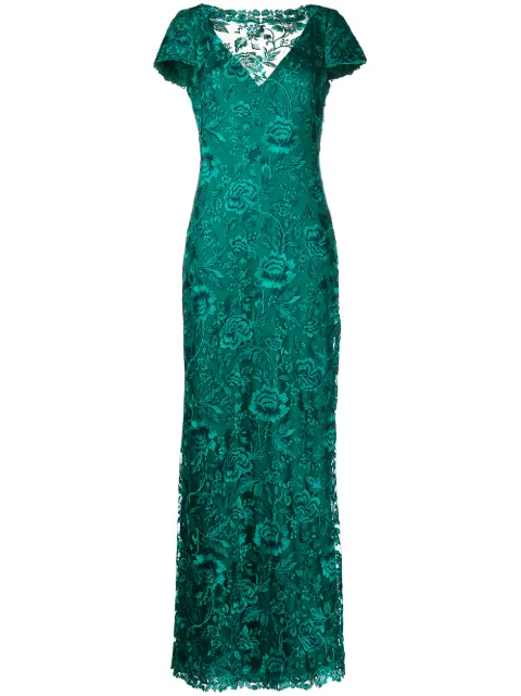 Tadashi Shoji Oran embroidered tulle floor-length gown Green BRX16575L