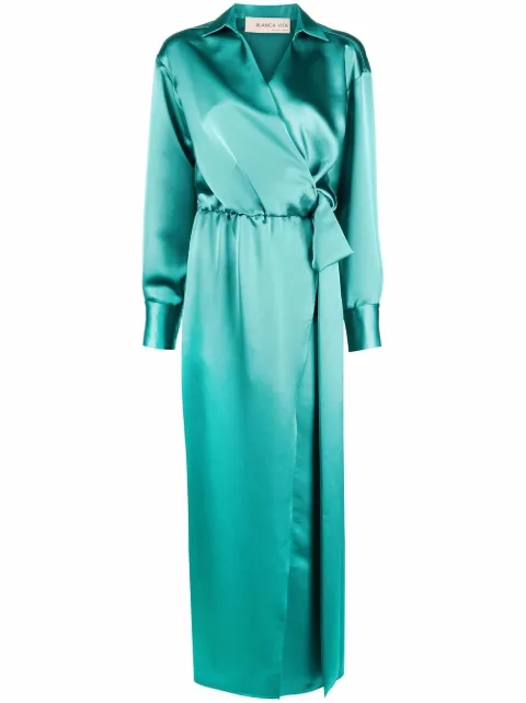 Blanca Vita Acena wrap dress Green ACENA4762