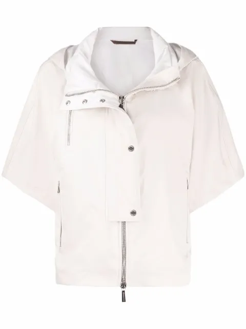 Moorer lightweight short-sleeved hooded jacket Neutrals MARICLEAADB