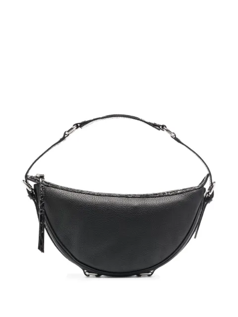 BY FAR grained-leather curved shoulder bag Black 22PFGIBSBLCFGMED